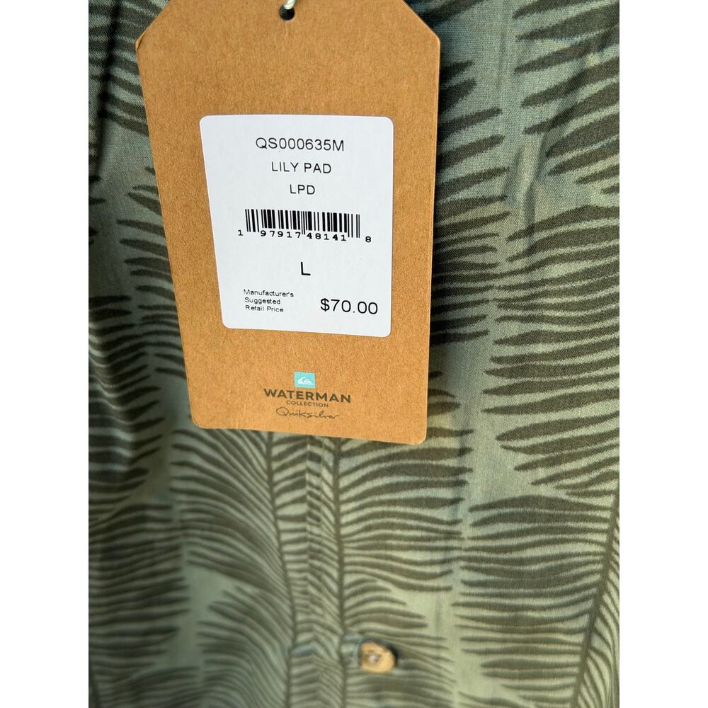 Quiksilver Waterman Collection NWT Palm Print Shirt Large - Picture 4 of 4